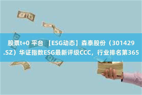 股票t+0 平台 【ESG动态】森泰股份（301429.SZ）华证指数ESG最新评级CCC，行业排名第365