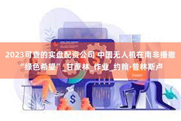2023可查的实盘配资公司 中国无人机在南非播撒“绿色希望”_甘蔗林_作业_约翰·普林斯卢