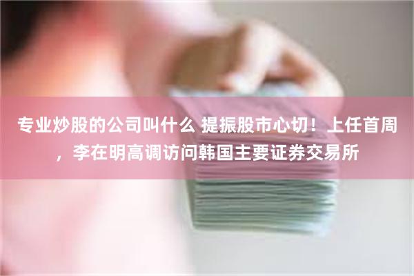 专业炒股的公司叫什么 提振股市心切！上任首周，李在明高调访问韩国主要证券交易所