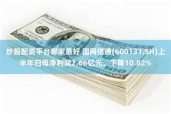 炒股配资平台哪家最好 国网信通(600131.SH)上半年归母净利润2.66亿元，下降10.82%